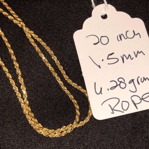 Pure Italian 925 stamped daily wear gold ropechain